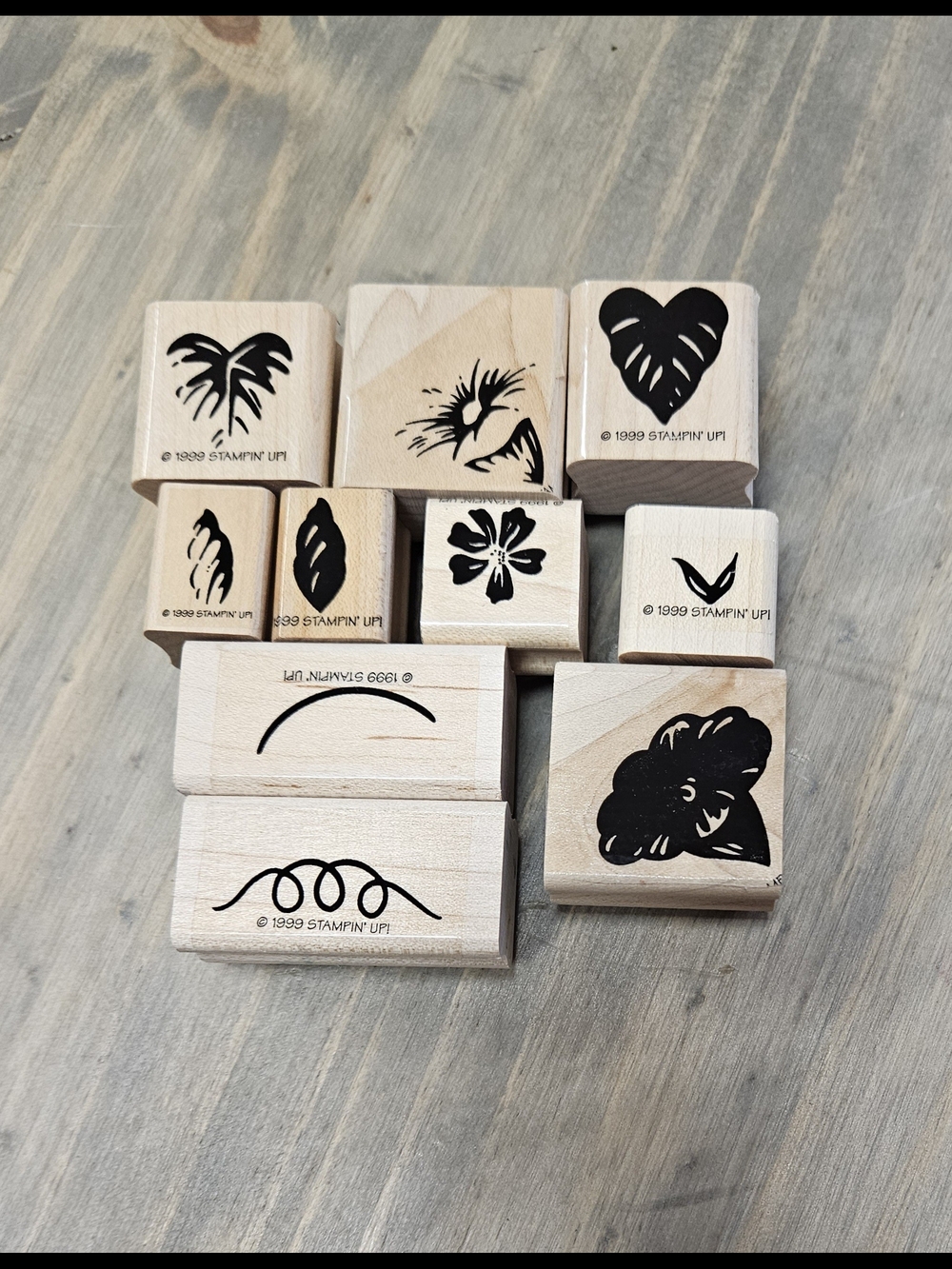Stampin' Up! Wood Mount Rubber Stamp Set - Black Motif Stamps